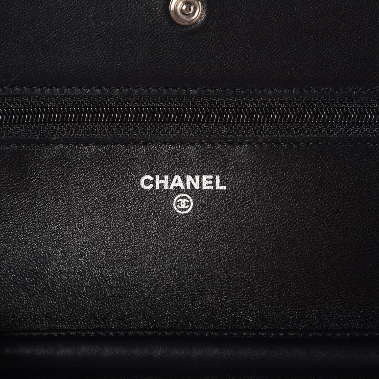 Chanel Lambskin Camellia Embossed Wallet On Chain WOC Black 6 of 10