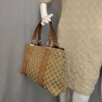 Gucci Monogram Bamboo Bar Medium Tote 2 of 7