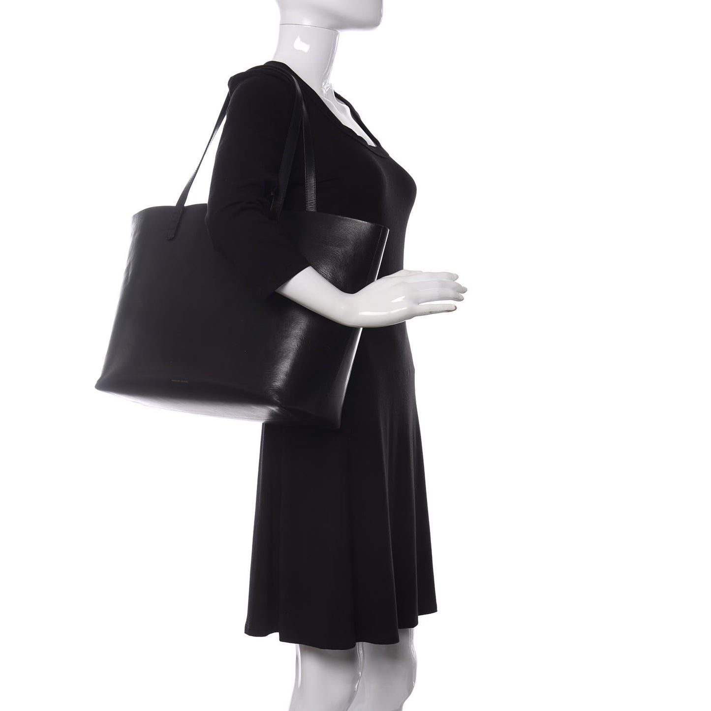 Calfskin Large Shopping Tote Black Royal