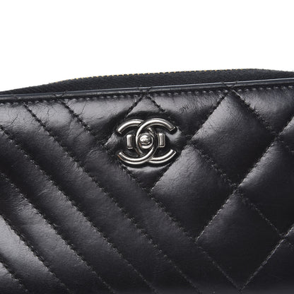 Chanel Glazed Calfskin Quilted Small Coco Boy Zip Around Wallet Black 9 of 9