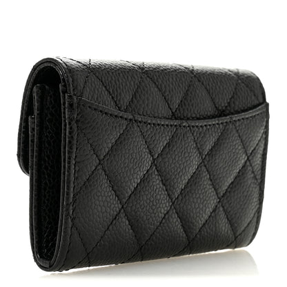Chanel Caviar Quilted Flap Card Holder Wallet Black 3 of 9