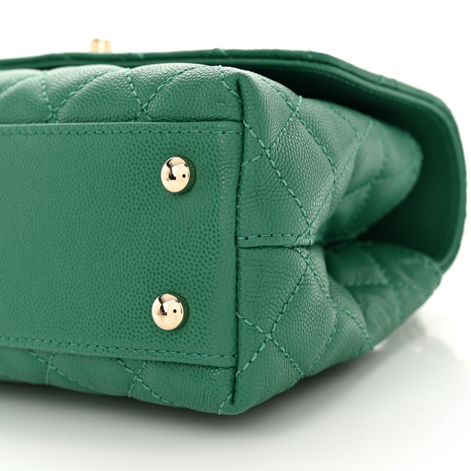 Chanel Caviar Quilted Mini Coco Handle Flap Green 9 of 9