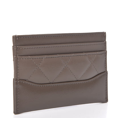Chanel Aged Calfskin Quilted Gabrielle Card Holder Wallet Grey 3 of 9