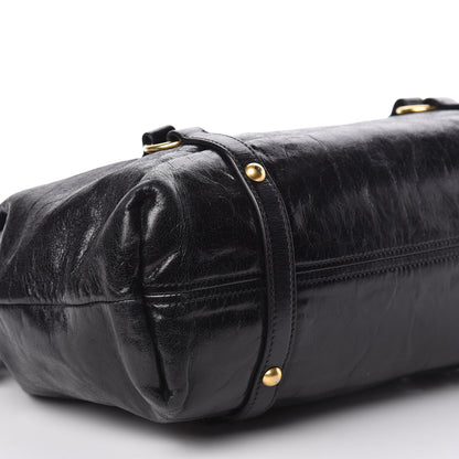 Miu Miu Vitello Lux Bow Tote Black 9 of 11