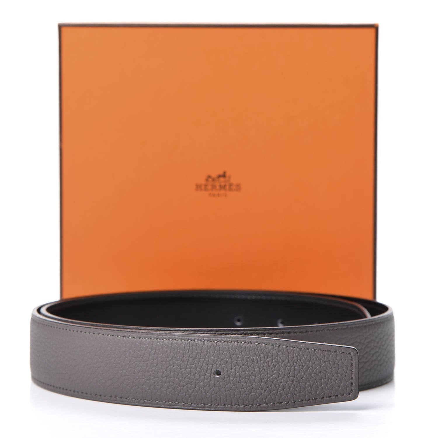 Hermes Box Togo 32mm Belt Strap 85 Black Etain 4 of 4