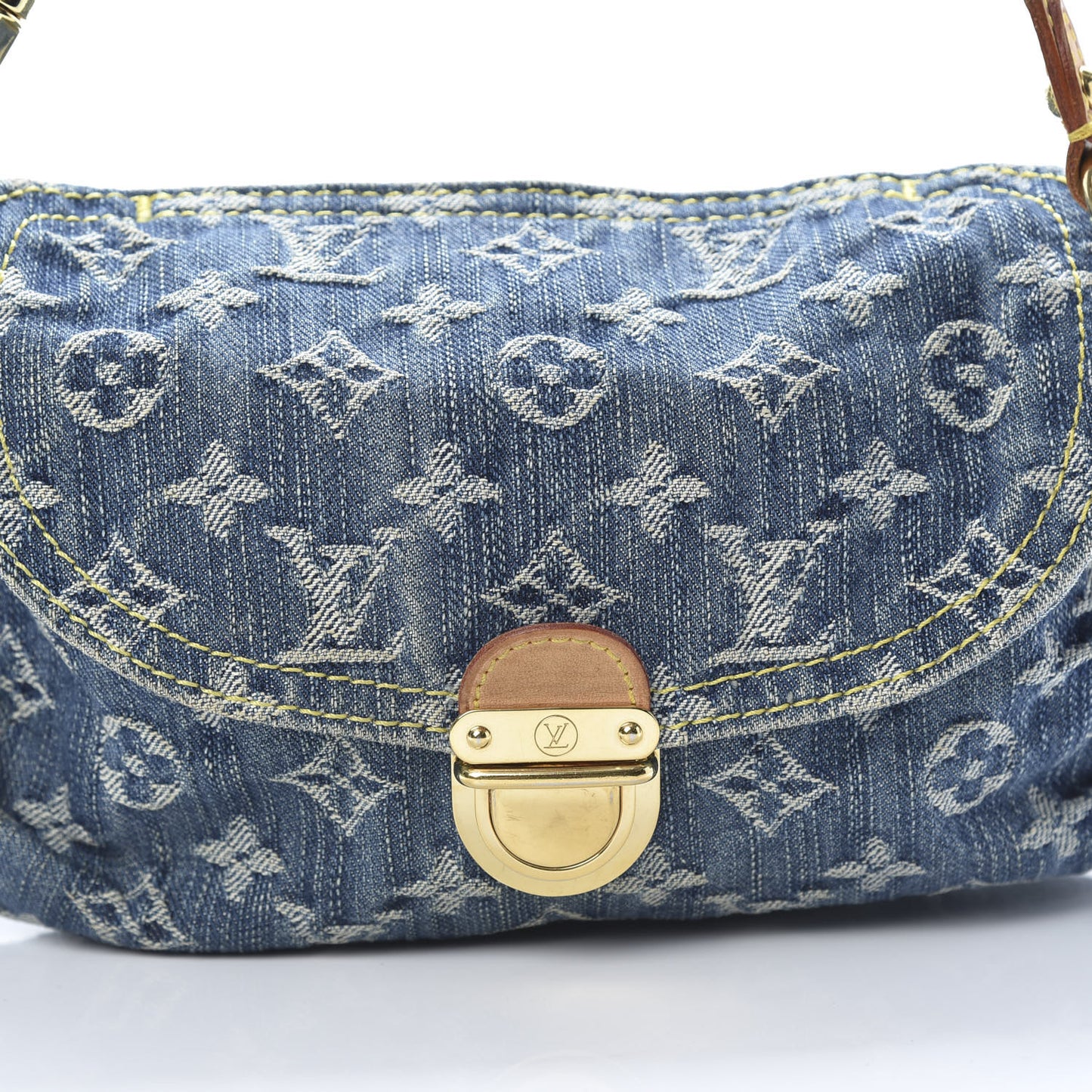 Monogram Denim Mini Pleaty Blue