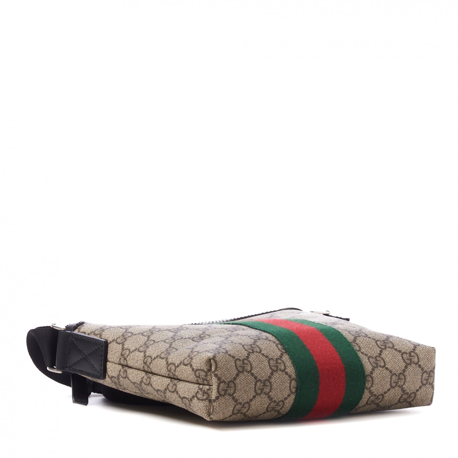 Gucci GG Supreme Monogram Web Messenger Bag Black 4 of 10