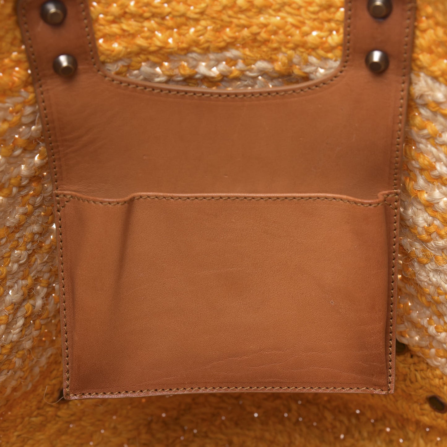 Straw Panier Basket Tote Yellow