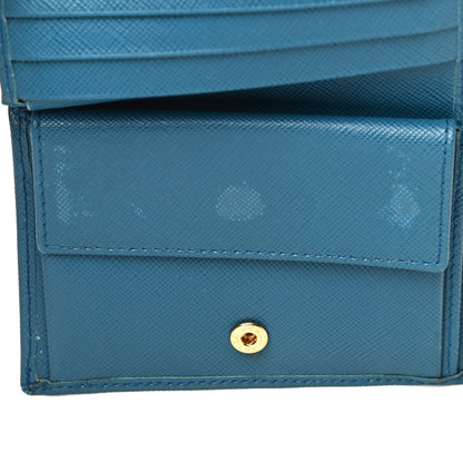 Prada Saffiano Metal Compact Snap Bi-Fold Wallet Cobalto 15 of 20