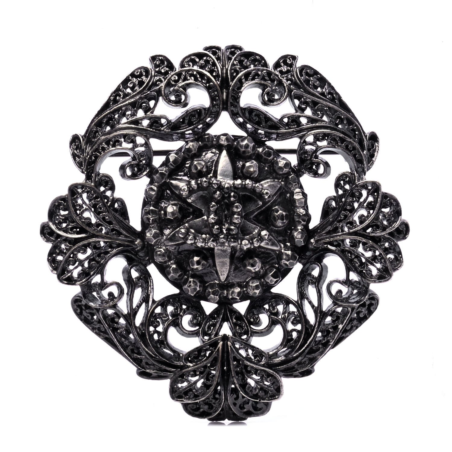 Chanel Ruthenium CC Brooch 1 of 4