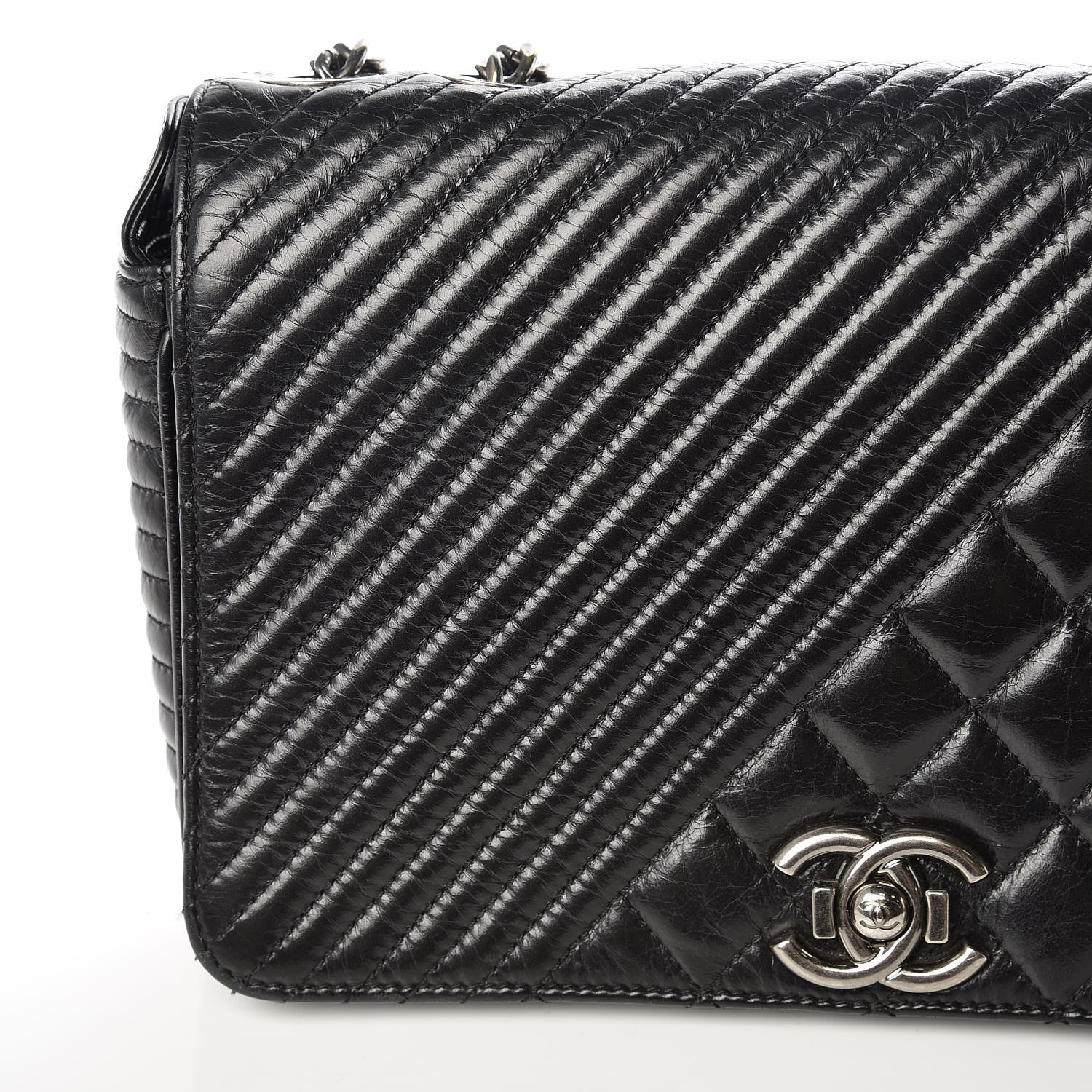 Chanel Glazed Calfskin Quilted Medium Coco Boy Flap Black 11 of 14