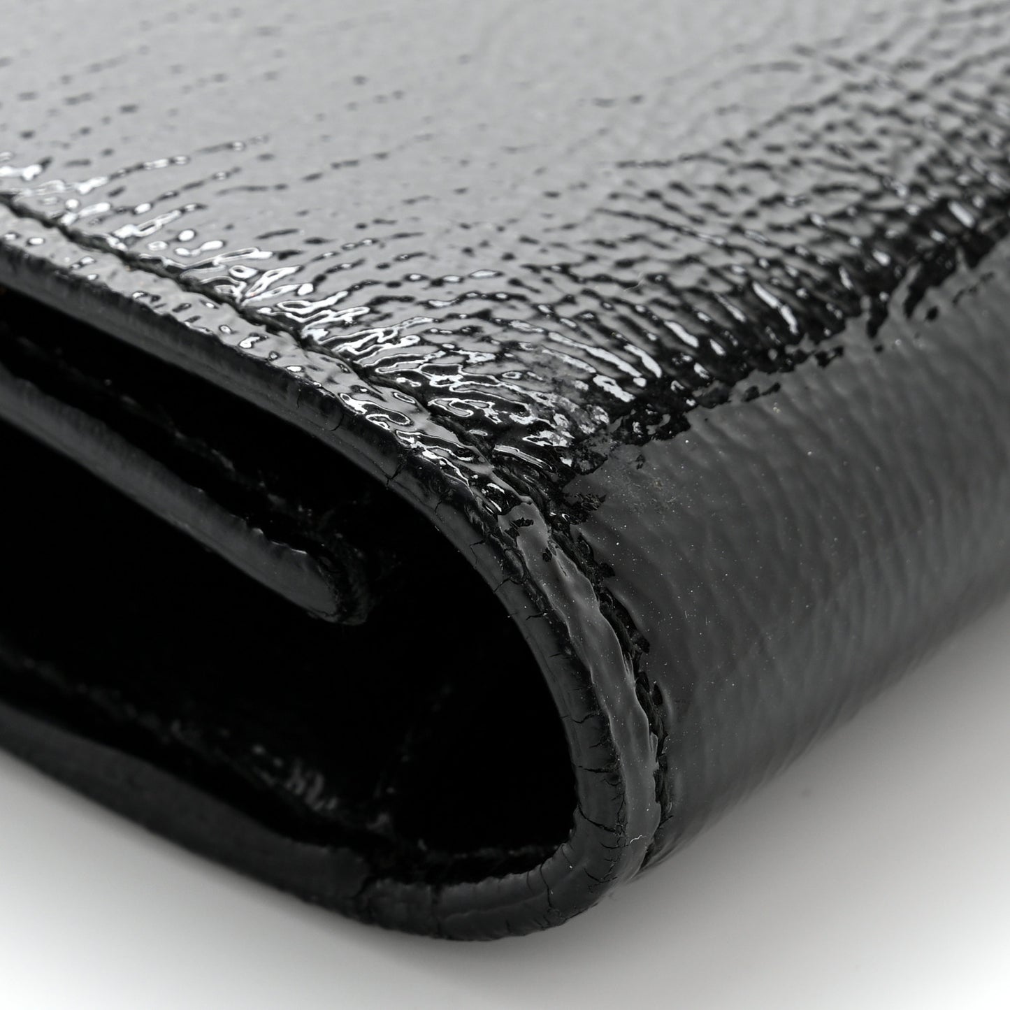 Textured Patent Monogram Small Belle De Jour Clutch Black