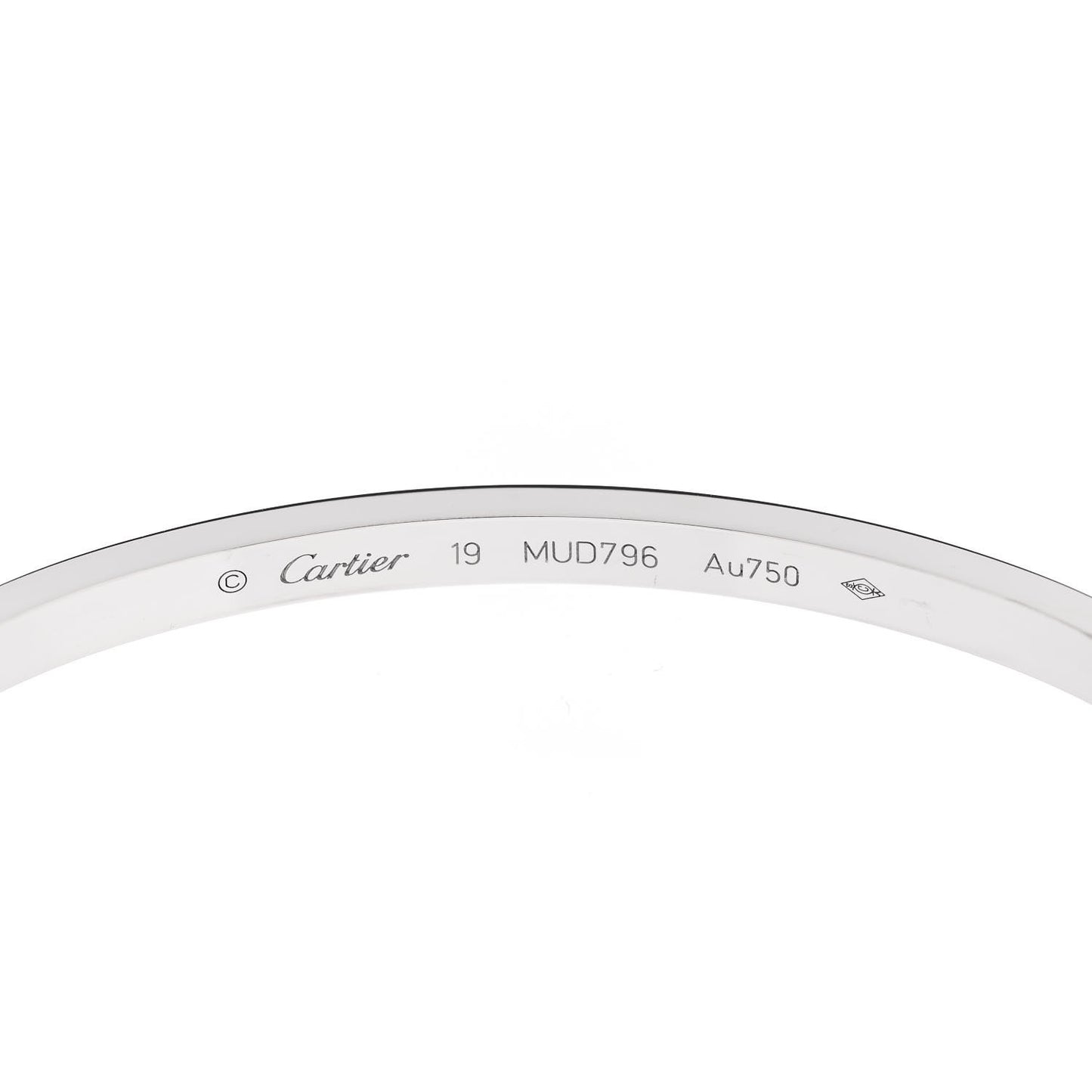 18K White Gold Small LOVE Bracelet 19