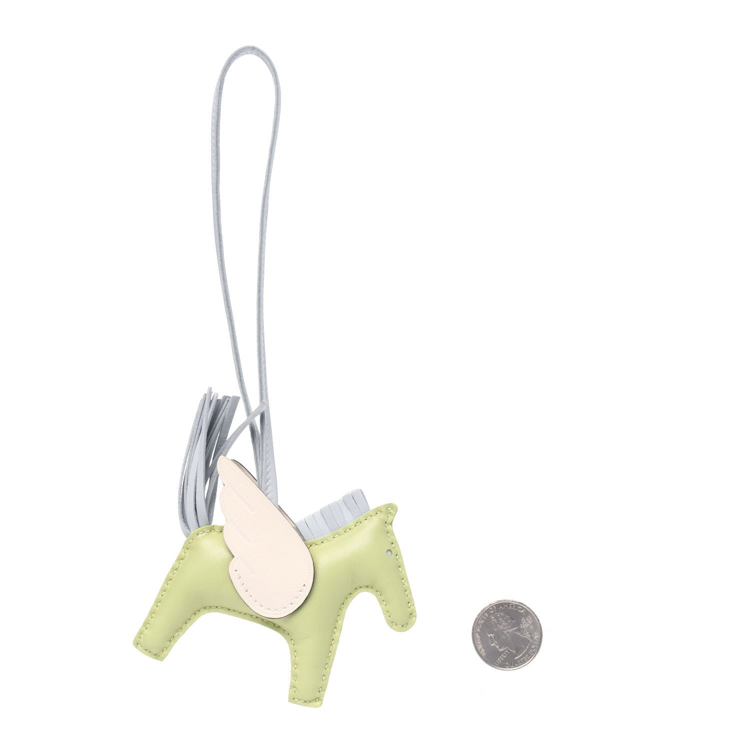 Hermes Milo Lambskin Grigri Rodeo Pegase Horse Bag Charm PM Jaune Bourgeon Bleu Brume Nata 2 of 2