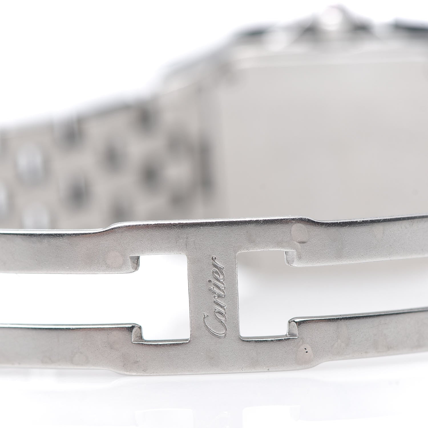 Cartier Stainless Steel Pink Mother of Pearl 20mm Santos Demoiselle Quartz Watch 7 of 8