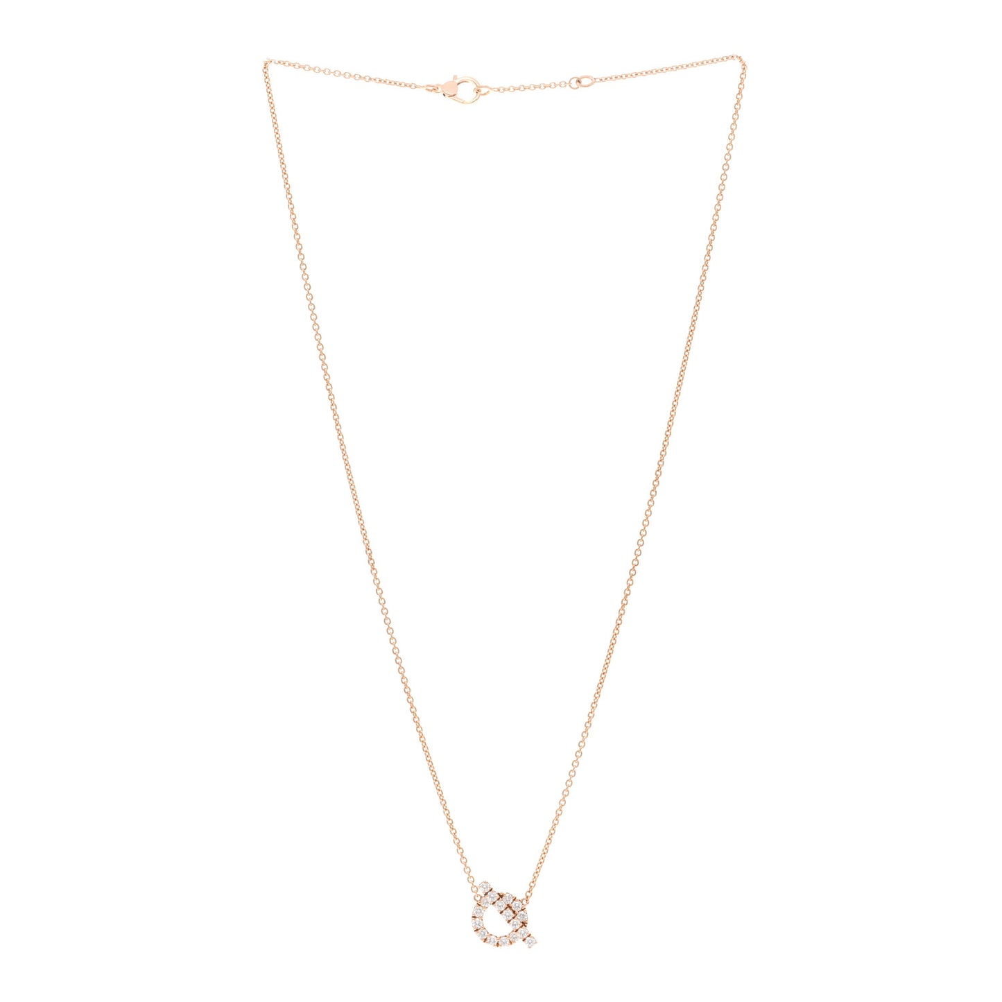18K Rose Gold Diamond Finesse Pendant Necklace