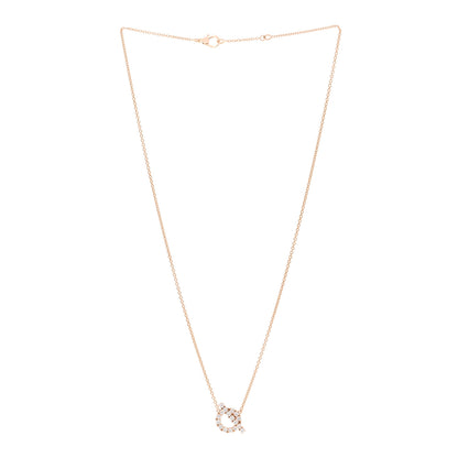 Hermes 18K Rose Gold Diamond Finesse Pendant Necklace 3 of 5