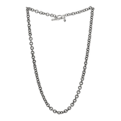 David Yurman Sterling Silver 6mm Oval Cable Link Toggle Necklace 18" 1 of 3