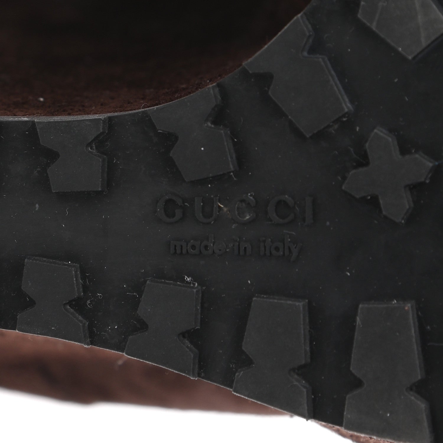 Gucci Suede Shearling Fur Microguccissima Courtney Tall Wedge Boots 36.5 Cocoa 6 of 13