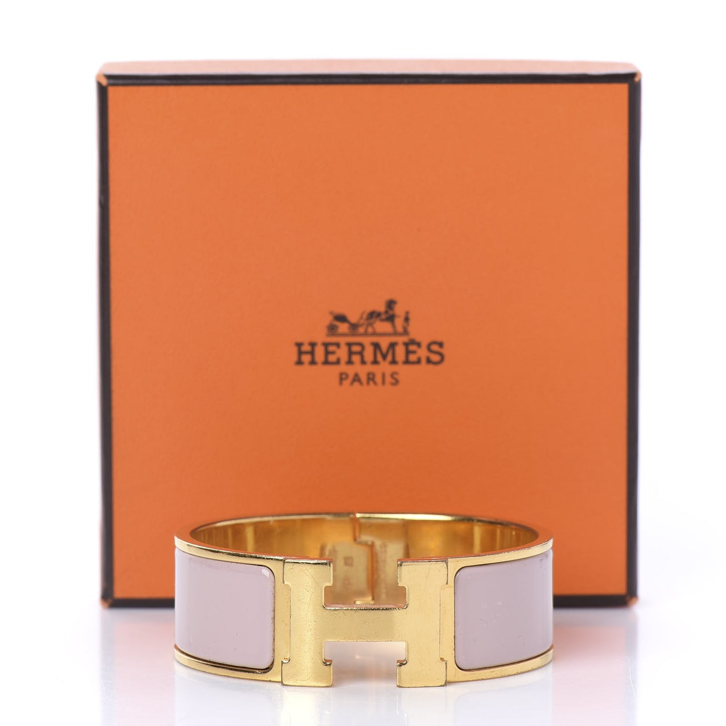 Enamel Wide Clic Clac H Bracelet PM Rose Nacarat