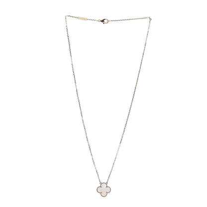 Van Cleef & Arpels 18K Yellow Gold Mother of Pearl Vintage Alhambra Pendant Necklace 3 of 6