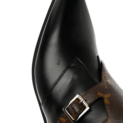 Louis Vuitton Calfskin Monogram Jumble Flat Ankle Boots 38.5 Black 10 of 10
