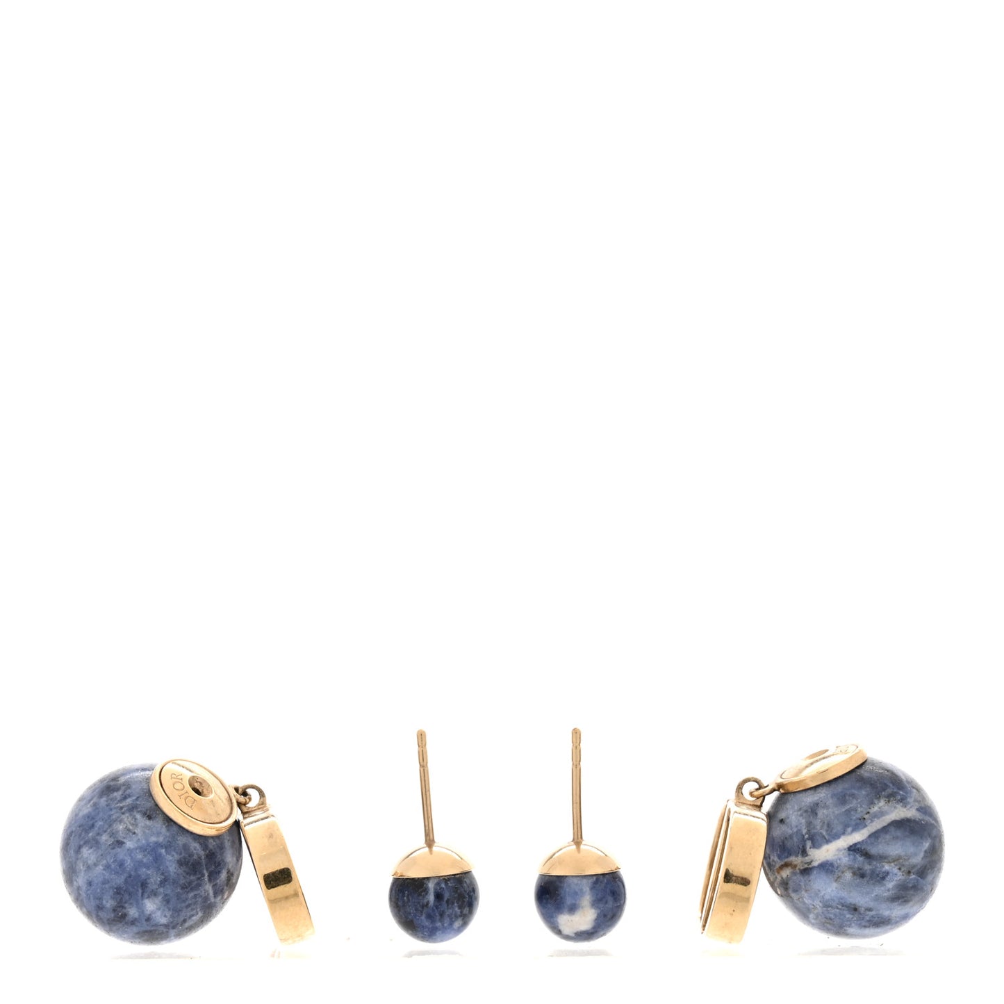 Marble CD Tribal Earrings Blue