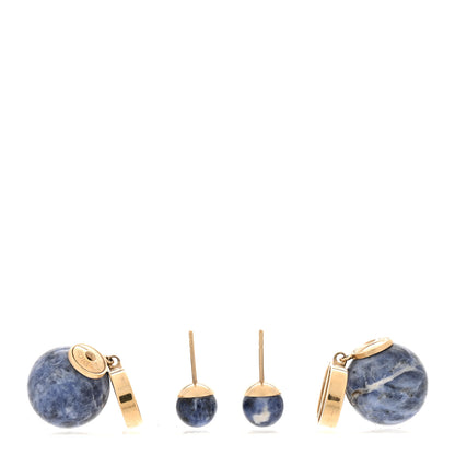 Christian Dior Marble CD Tribal Earrings Blue 3 of 4