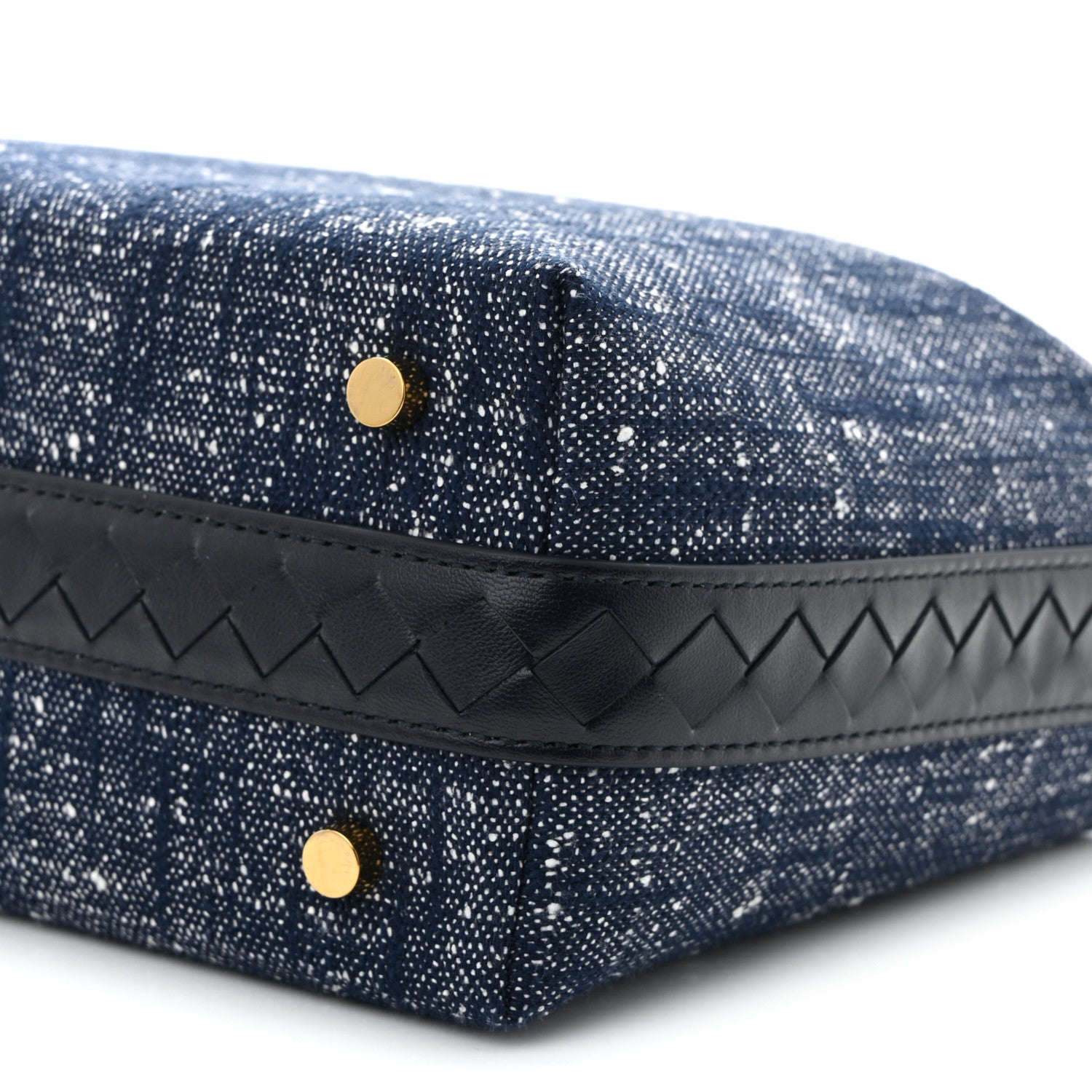 Bottega Veneta Denim Boucle Wallace Shoulder Bag Navy White Space 10 of 10
