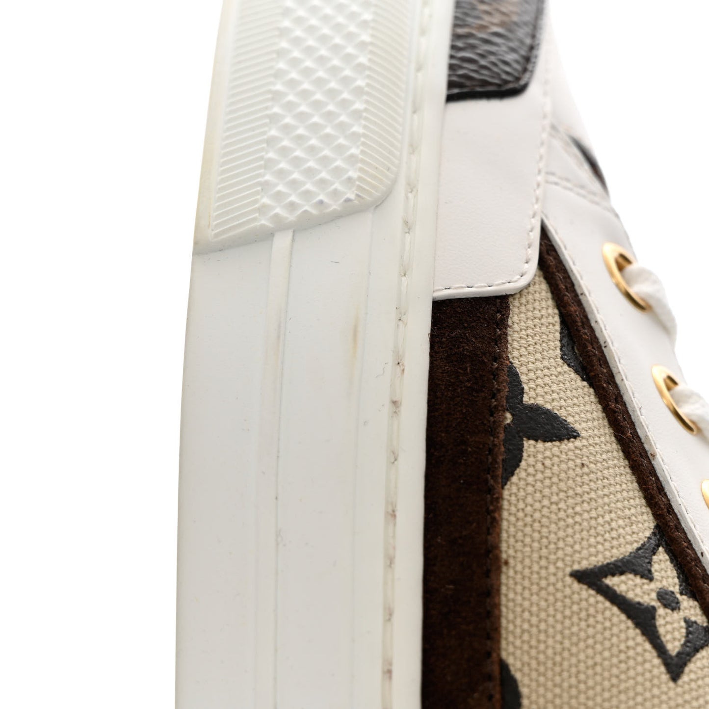 Calfskin Monogram Stellar Sneakers 37 Beige