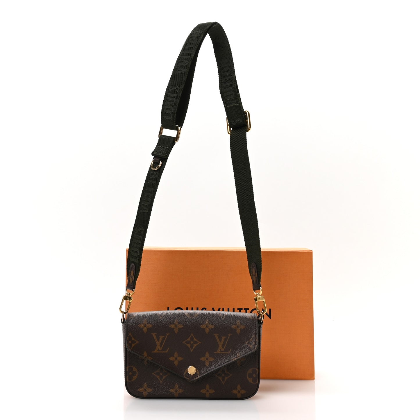 Monogram Felicie Strap & Go Kaki