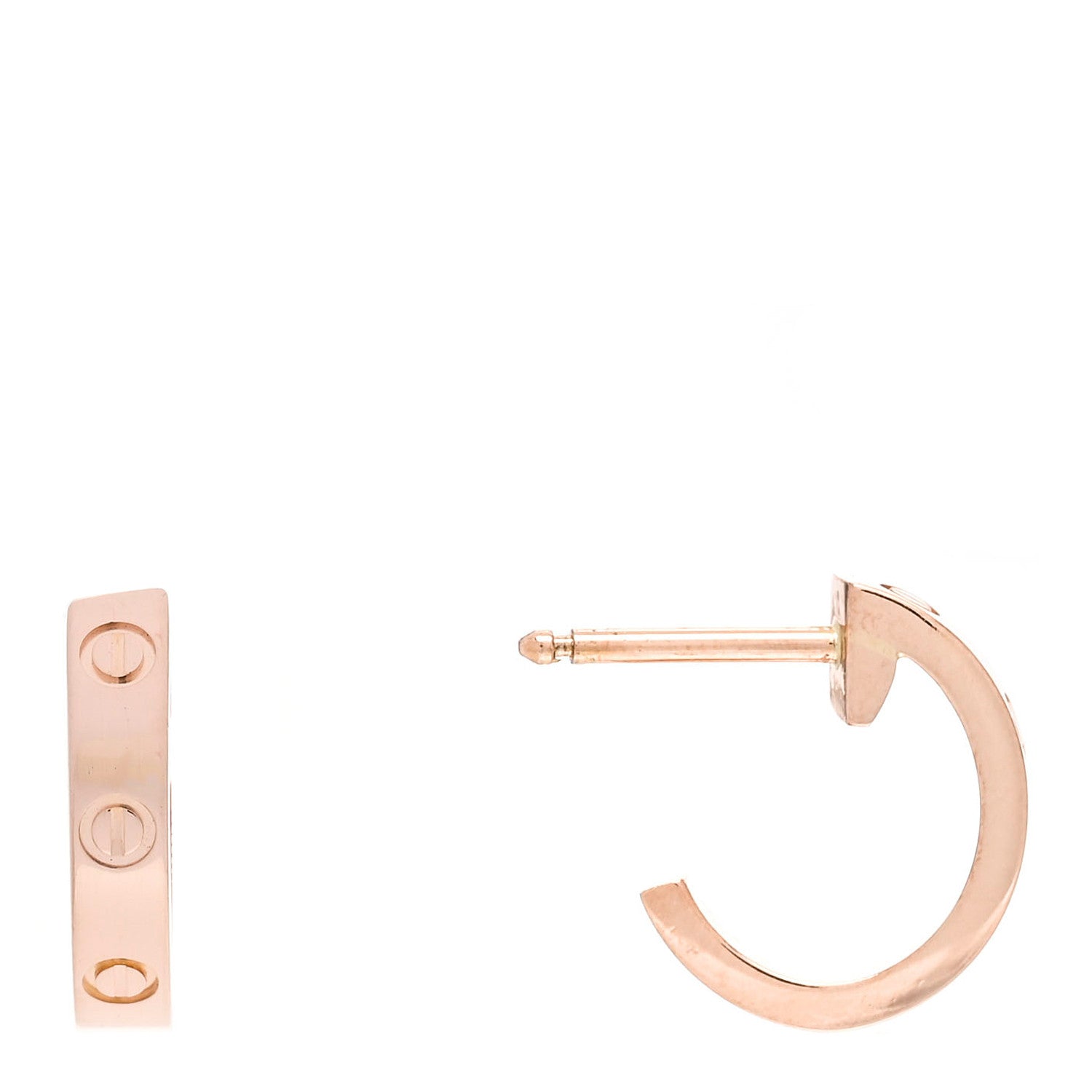 Cartier 18K Pink Gold Small LOVE Hoop Earrings 1 of 4