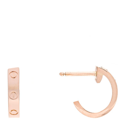 Cartier 18K Pink Gold Small LOVE Hoop Earrings 1 of 4