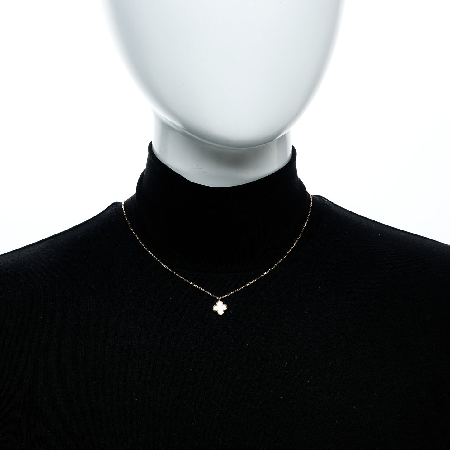 18K Yellow Gold Mother of Pearl Sweet Alhambra Pendant Necklace
