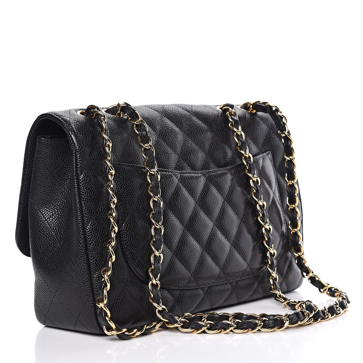 Caviar Quilted Jumbo Single Flap Black