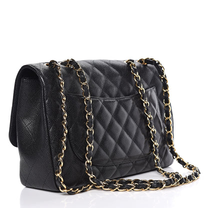 Chanel Caviar Quilted Jumbo Single Flap Black 3 of 11