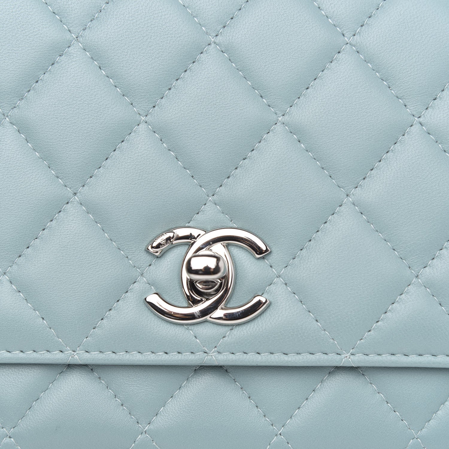 Chanel Lambskin Quilted Trendy CC Wallet On Chain WOC Light Blue 9 of 12