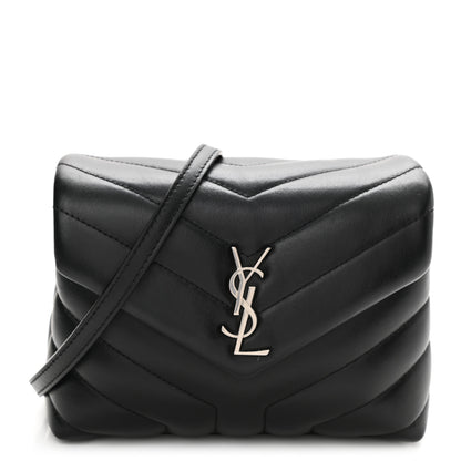 Saint Laurent Calfskin Y Quilted Monogram Toy Loulou Crossbody Bag Black 1 of 12