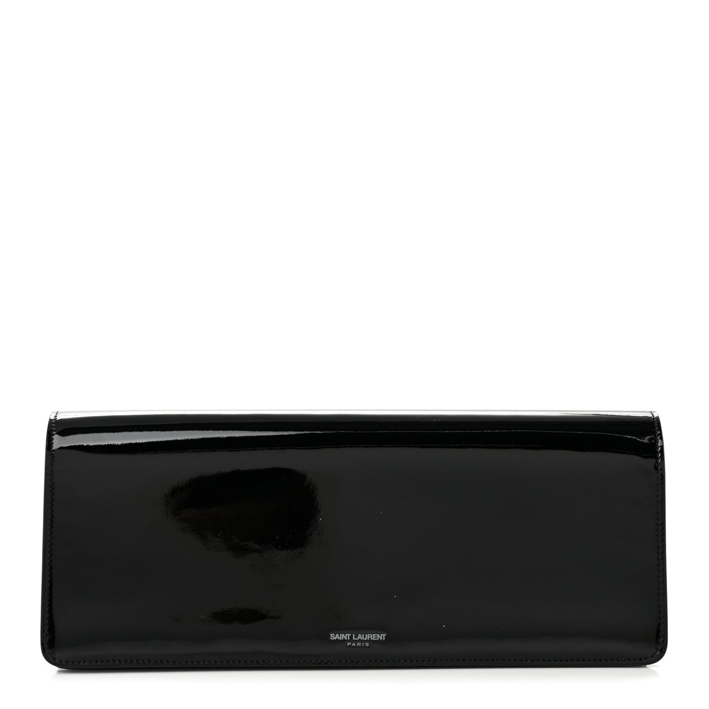 Patent Calfskin Clutch Black