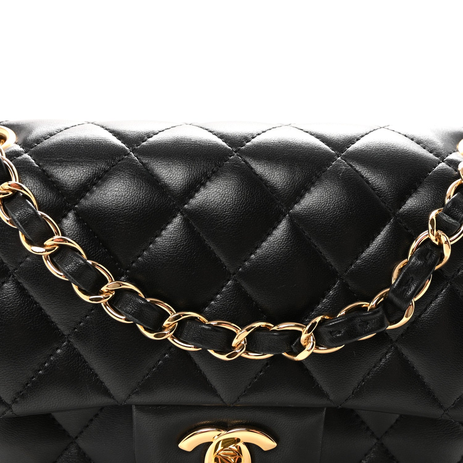 Chanel Lambskin Quilted Small Double Flap Black 1882582 – FASHIONPHILE