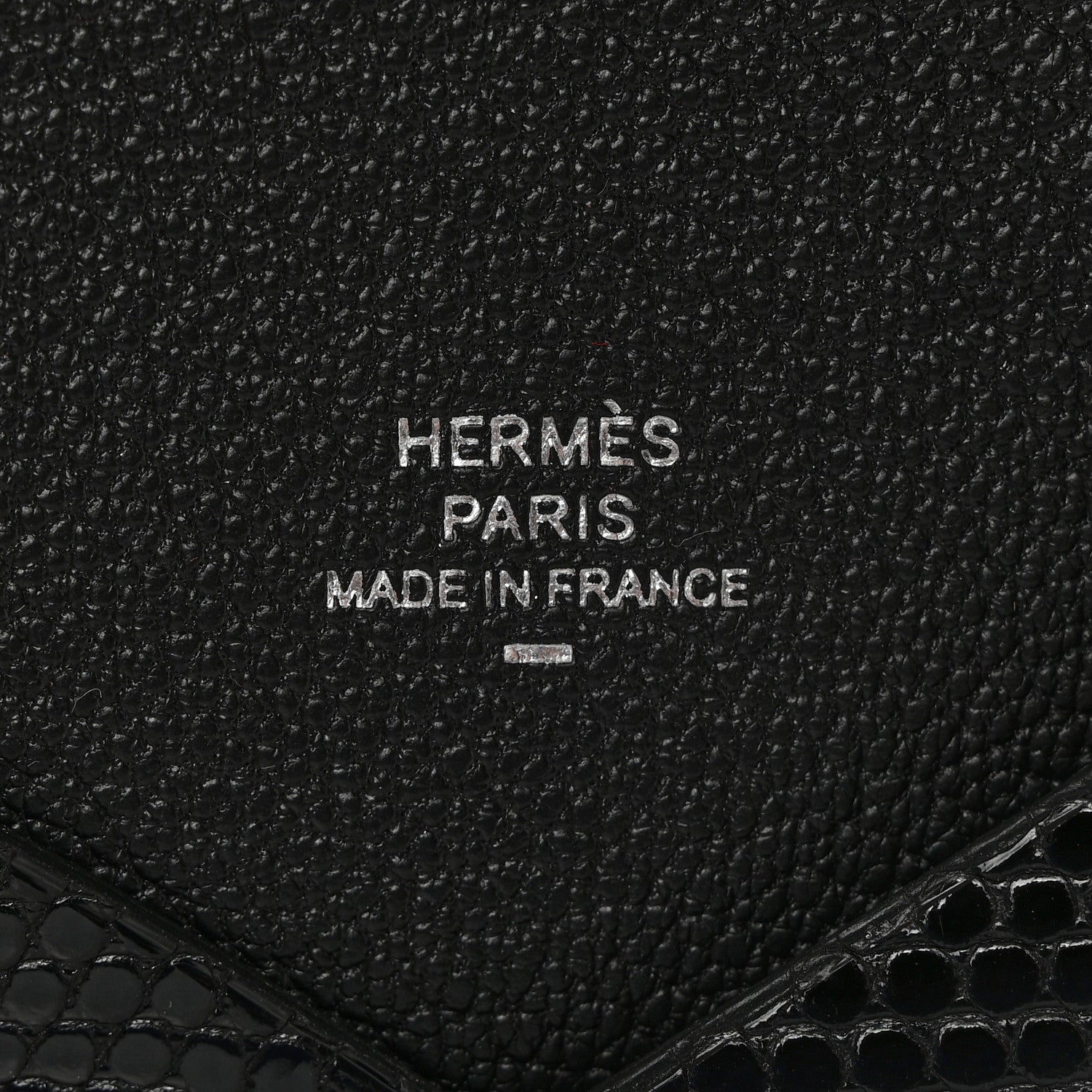 Hermes Lizard Calvi Card Case Black 6 of 6