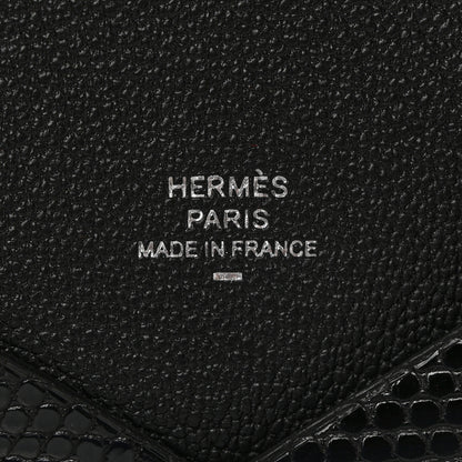 Hermes Lizard Calvi Card Case Black 6 of 6