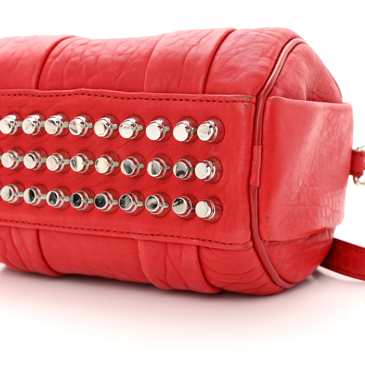 Alexander Wang Pebbled Lambskin Mini Rockie Red Rhodium Hardware 9 of 16