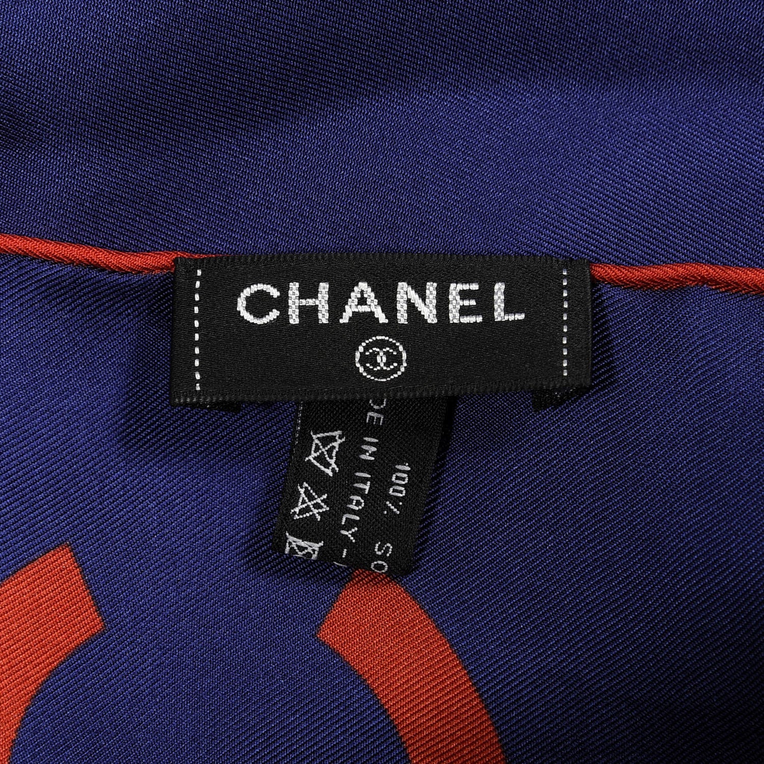 Chanel Silk CC Square Scarf Blue Multicolor 3 of 4