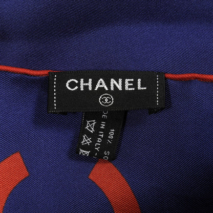 Chanel Silk CC Square Scarf Blue Multicolor 3 of 4