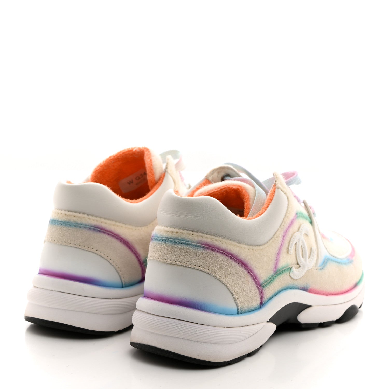 Chanel Wool Suede Calfskin CC Sneakers 36 Multicolor 4 of 9