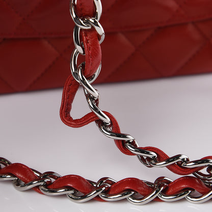 Chanel Lambskin Quilted Jumbo Single Flap Red 14 of 18