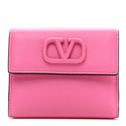 Valentino Garavani Grainy Calfskin VSling Compact Wallet Feminine Pink 1 of 9