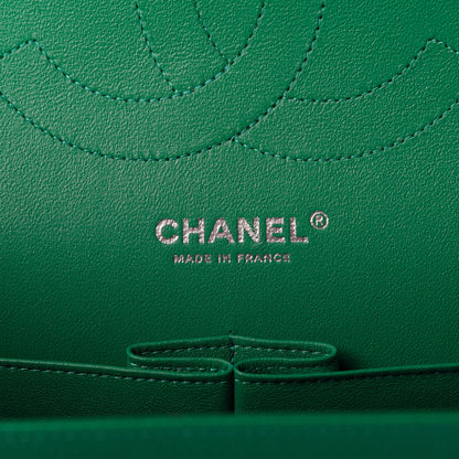 Chanel Caviar Quilted Jumbo Double Flap Green 7 of 9