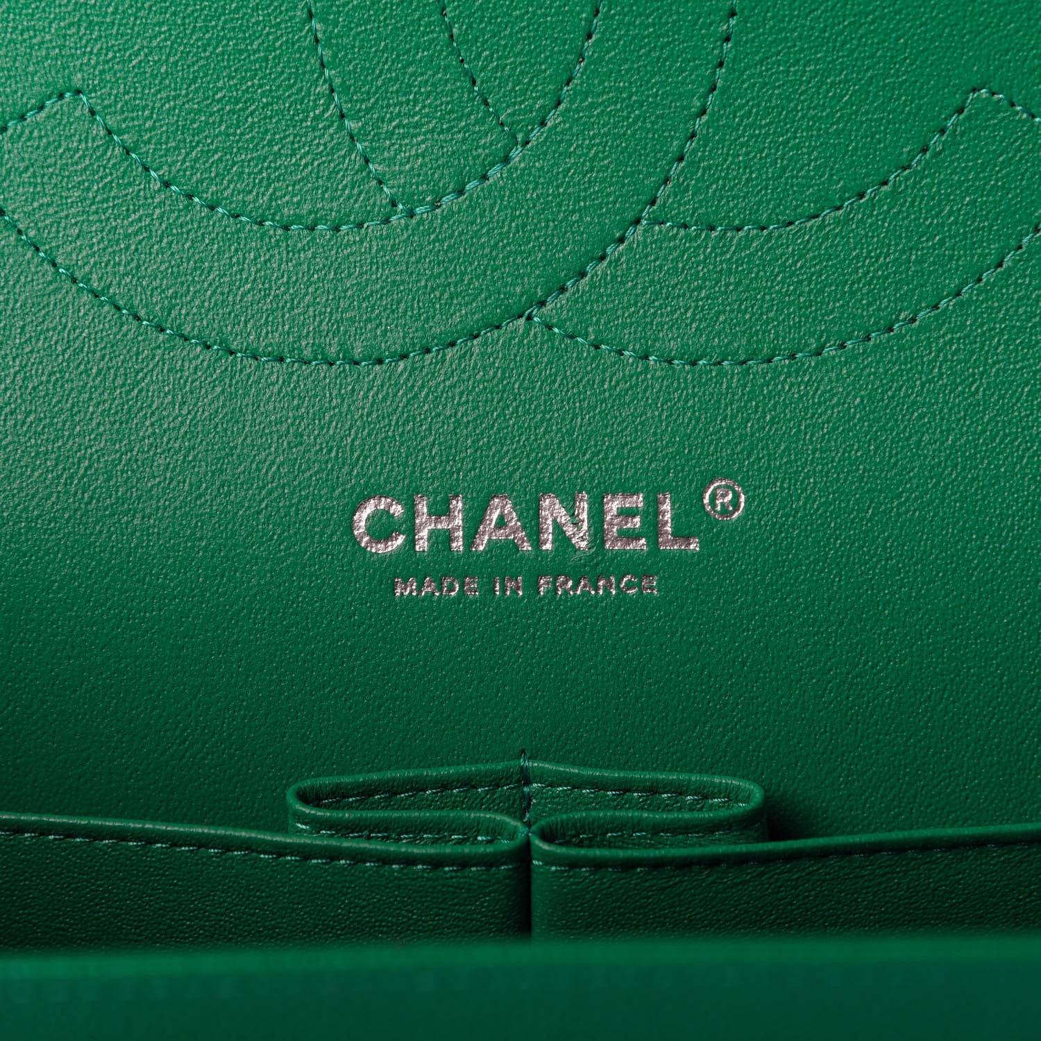 Chanel Caviar Quilted Jumbo Double Flap Green 7 of 9